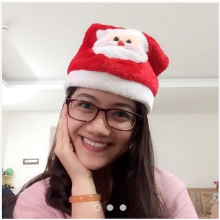 Mũ Noel vải nỉ bông 2 lớp
