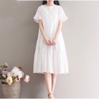 ĐẦM TRẮNG SUÔNG BÈO ( kèm váy dây)
