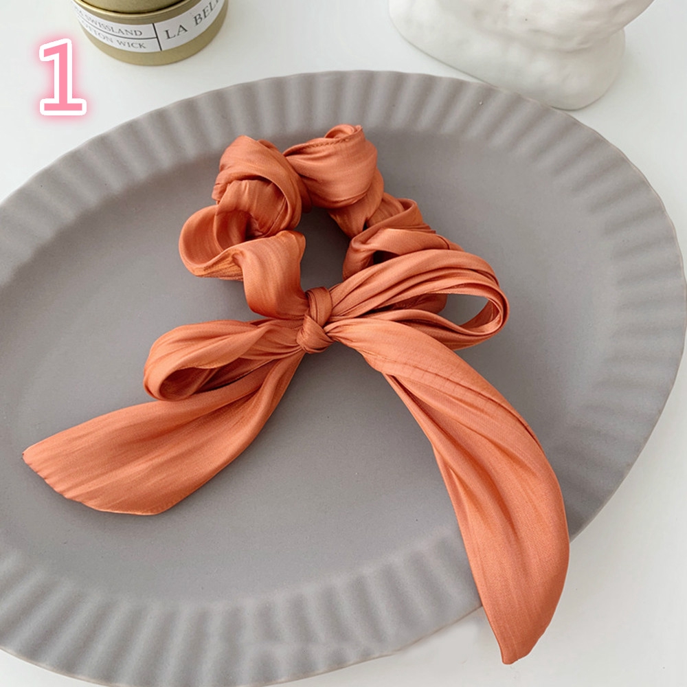 Dây thun buộc tóc họa tiết nơ và hoa co giãn thời trang cho nữ