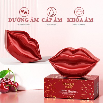 Mặt nạ môi collagen, giảm thâm môi, khô môi giúp môi dưỡng ẩm, cấp ẩm và cho môi hồng hào Bioaqua 20 miếng Nội địa Trung