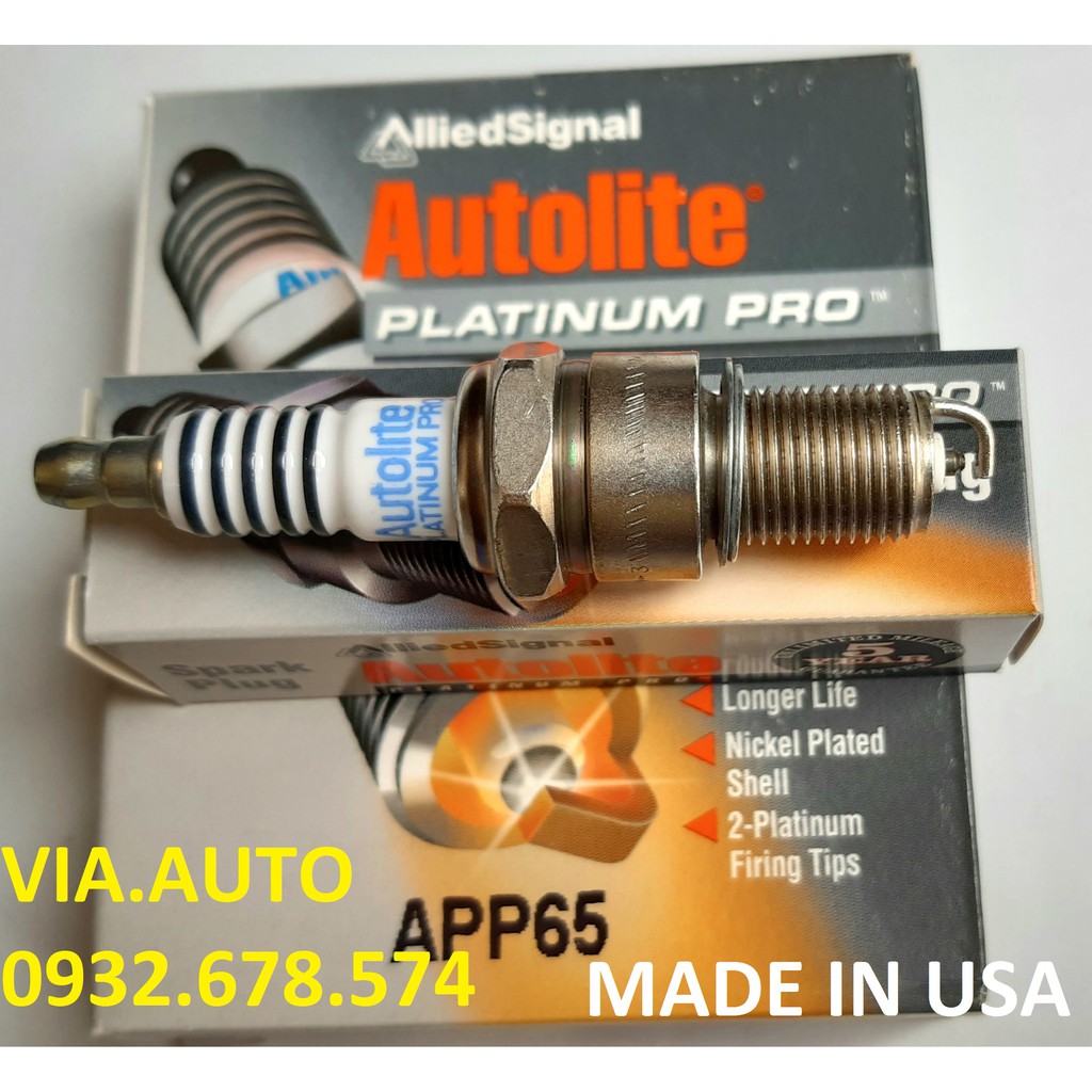 BUGI TOYOTA ZACE ,KIA PRIDE Hiệu Autolite APP65 Double Platinum Spark Plug MADE IN USA