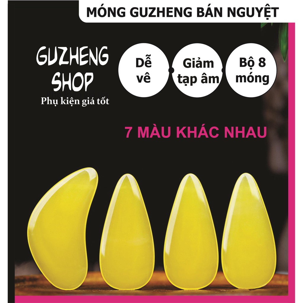 Móng Guzheng bán nguyệt thiết kế đẹp dễ vê, gảy đàn cổ tranh chuyên nghiệp loại tốt giảm tạp âm nhiều màu sắc đẹp giá rẻ