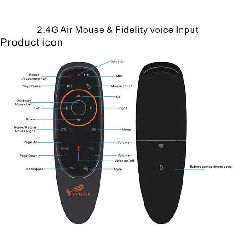 CHUỘT BAY + ĐIỀU KHIỂN GIỌNG NÓI VINABOX KM680 PRO - TÍCH HỢP MIC VOICE