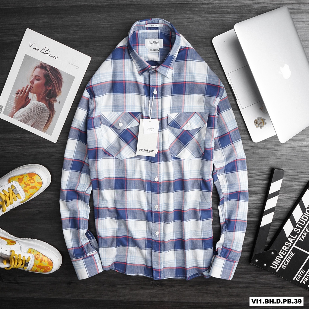 Aó sơ mi NAM kẻ caro PB (Form Slim,chất vải Flannel mềm mịn Hàng VNXK) | BigBuy360 - bigbuy360.vn