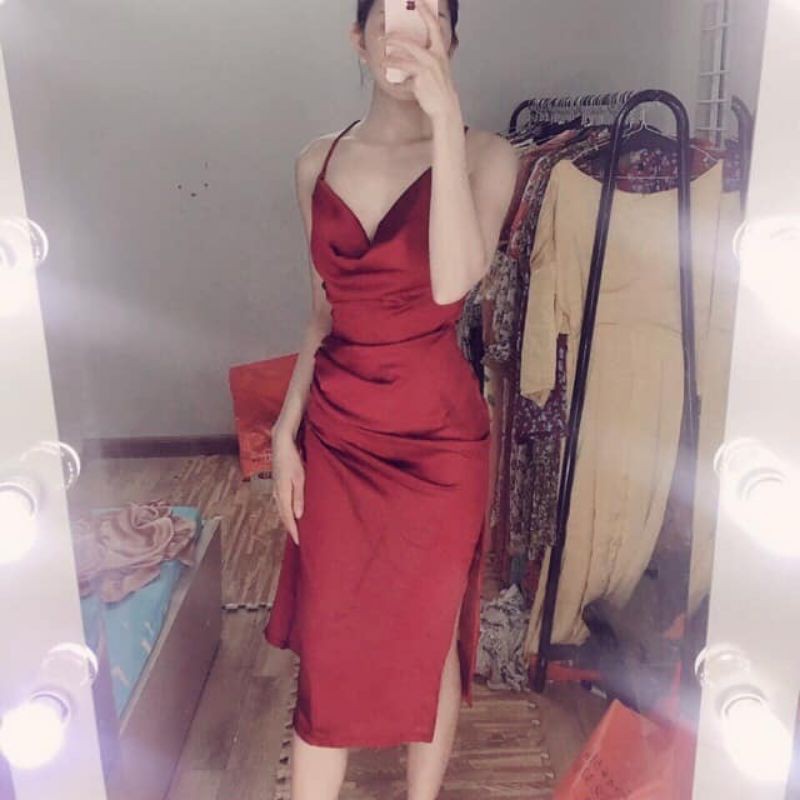 Đầm đỏ 2 dây