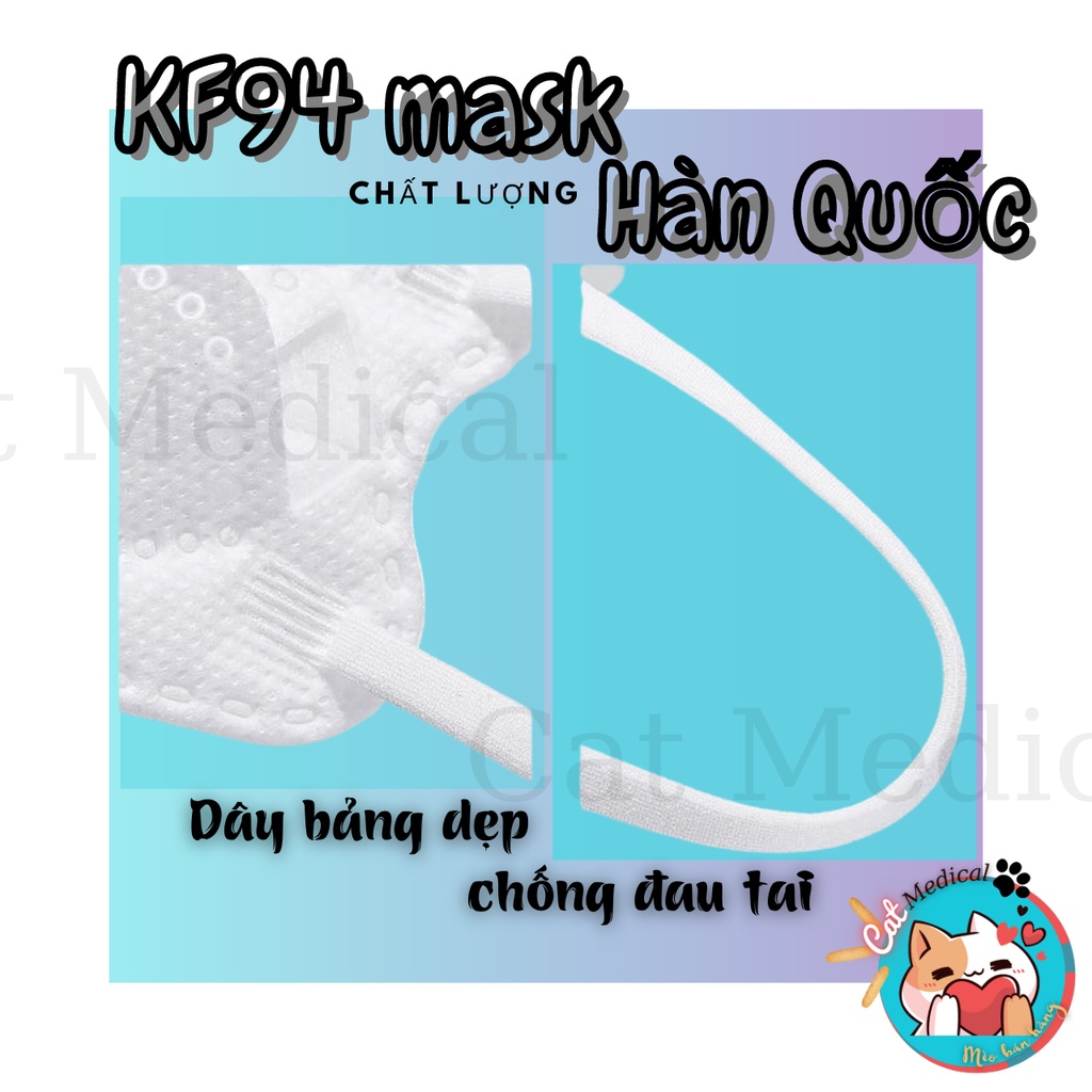 ️9 Màu️Khẩu Trang 4D KF94 Hàn Quốc Chống Bụi Mịn Và Kháng Khuẩn Dây Đeo Khẩu Trang Chống Đau Tai