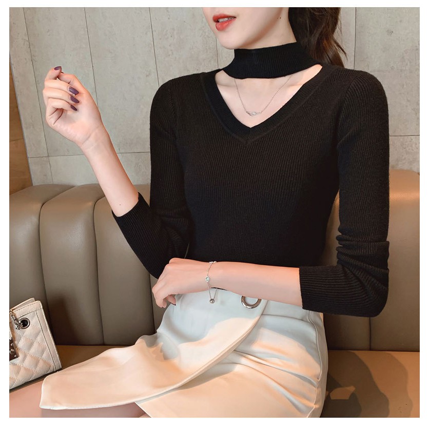 ÁO LEN NỮ CỔ V MẪU HOT NHẤT 2019