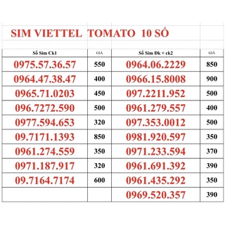 Sim Viettel 10 số - số tiến .Đăng ký chính chủ