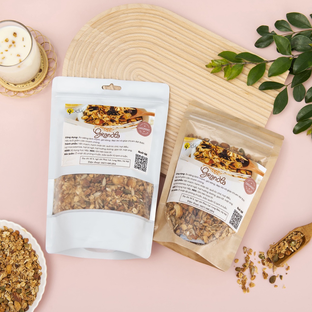 [Mã BMBAU50 giảm 7% đơn 99K] Granola siêu hạt, hương vị nhà làm - Thư viện Yoga - Ngũ cốc giảm cân nướng mật ong