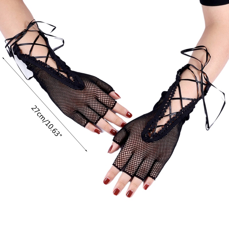 Găng Tay Lưới Hở Ngón Hóa Trang Tiệc Cưới Cho Nữ