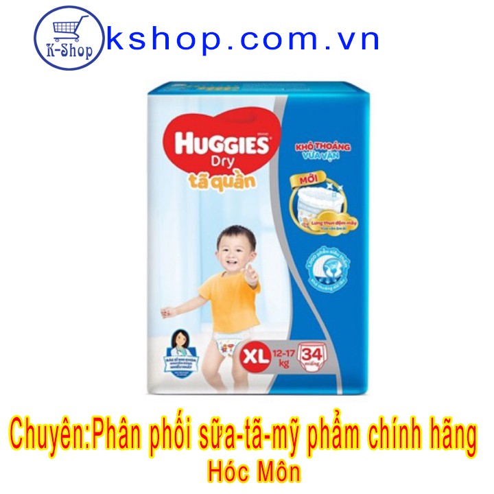 Tã quần Huggies size XL – 34 miếng (12-17kg)- Mẫu mới