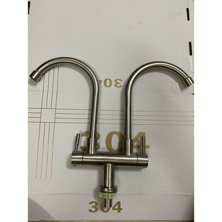 Vòi chén đôi, vòi rửa chén 2 đầu inox 304 không rỉ sét dành cho bồn rửa chén