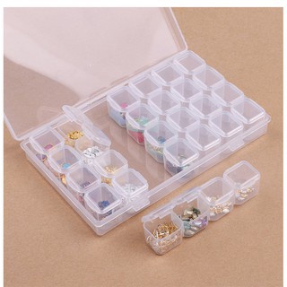 [Hàng mới về] Hộp đựng phụ kiện làm móng tay nghệ thuật bằng nhựa trong suốt 28 ngăn