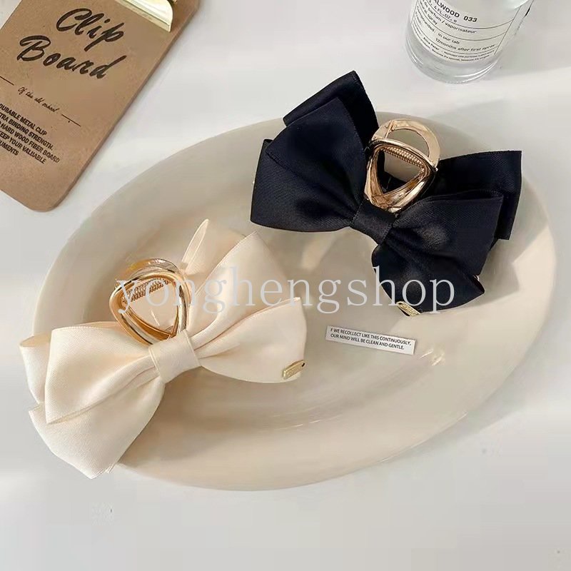 Kẹp Tóc Nơ Bằng Kim Loại Satin Thời Trang Cho Nữ