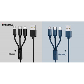 Cáp sạc remax 3 đầu (iphone, micro, type-c) chính hãng