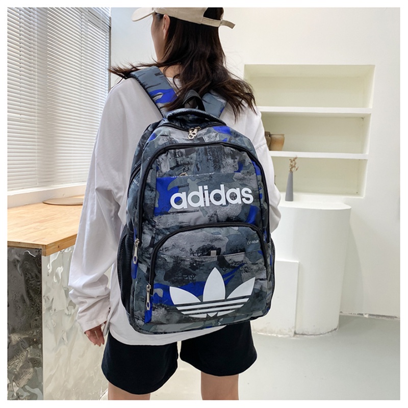 Balo Adidas Họa Tiết Rằn Ri Sức Chứa Lớn Chống Thấm Nước Có Khóa Kéo Cho Nam Nữ