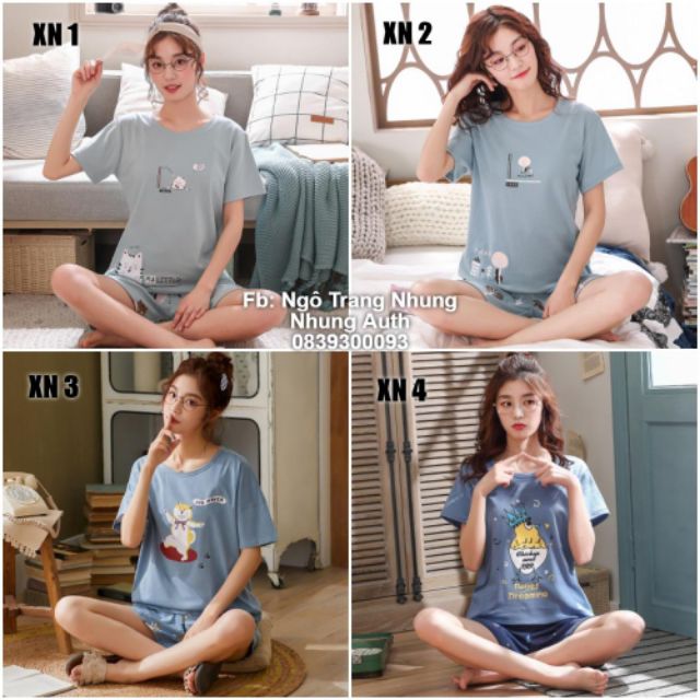 [Nhiều mẫu] Bộ Cotton Mặc Nhà Quần Short Áo Ngắn Tay