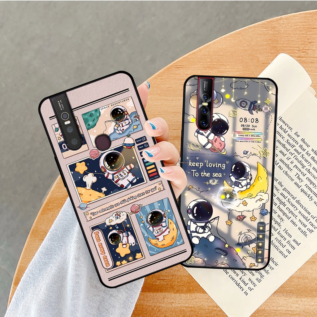 Ốp lưng Vivo V15 / V15 Pro hình gấu, vũ trụ ngân hà chibi. ốp chống sốc bền đẹp