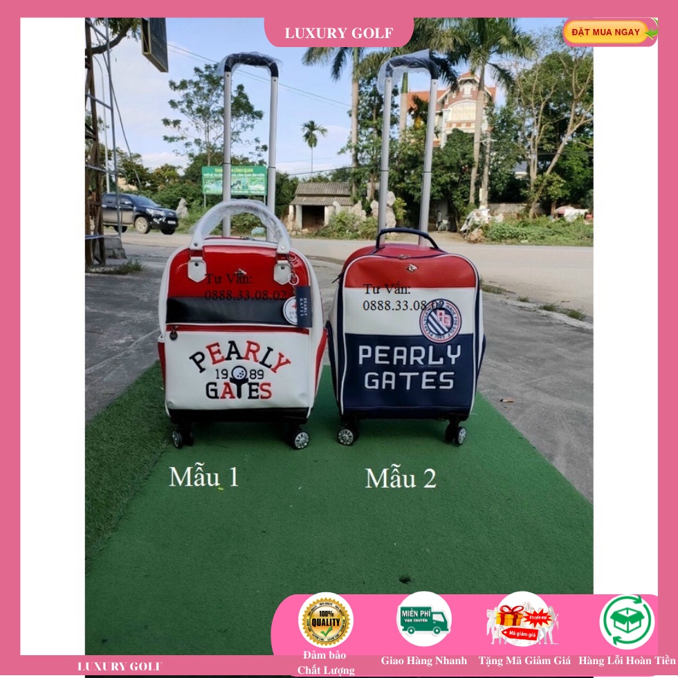 Túi đựng quần áo và giày golf nữ Pearly gates có bánh xe da PU cao cấp