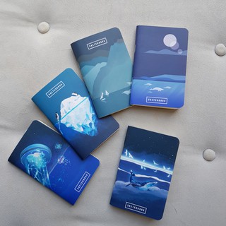 Bộ 05 Sổ tay mini sketchnote Ocean