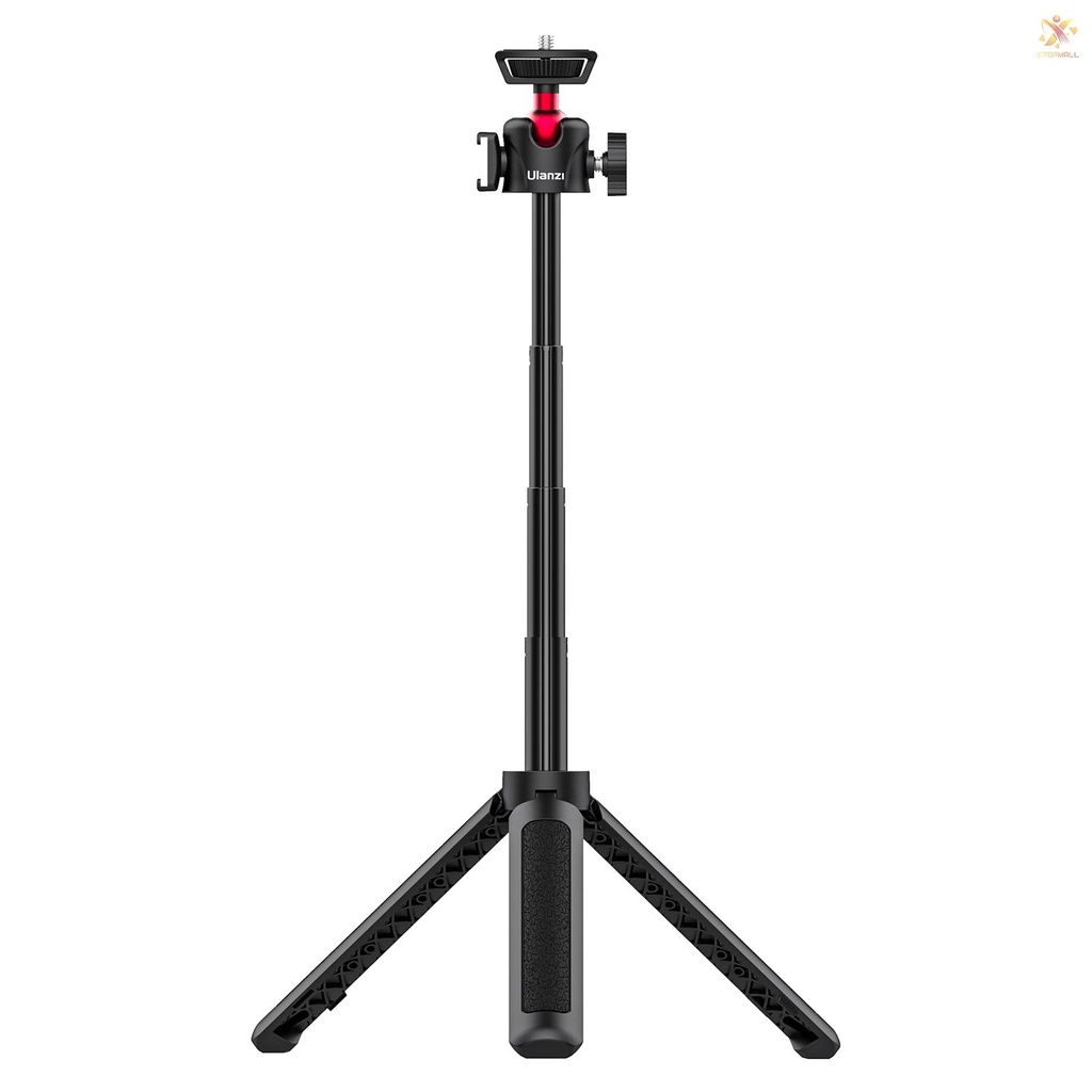 ET Ulanzi MT-16 Extendable Selfie Stick Tripod 4-Section 44cm/17.3in 2KG Payload with 360° Swivel Ball Head Cold Shoe Universal 1/4 Screw for Phone Camera Microphone LED Light Mounting