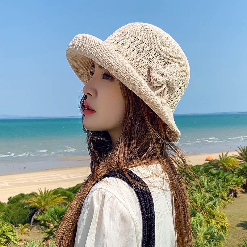 Mũ tai bèo vải xô mỏng chống nắng màu trơn thời trang mùa hè cho nữ