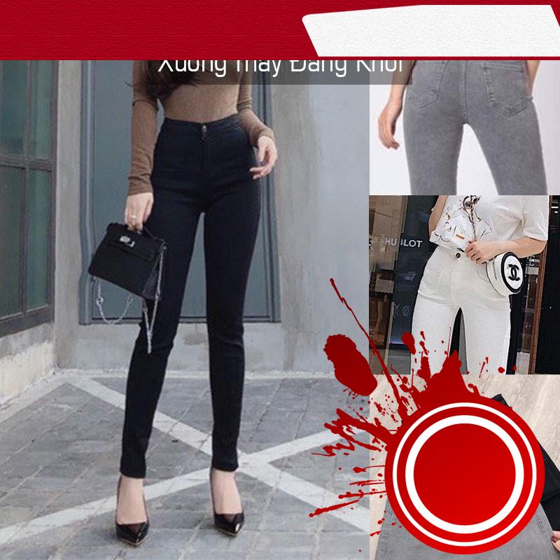 (Giảm Mạnh) Quần Bò Giấy Nữ ❤️Freeship❤️ Quần Jean Skinny Dáng Ôm Co Giãn Màu Đen/Xám Ghi/Trắng J054