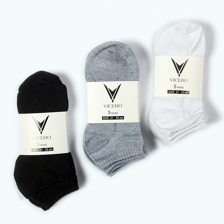 𝙎𝙞𝙚̂𝙪 𝙎𝙖𝙡𝙚 COMBO 03 đôi tất nam trơn Xám Trắng VICERO Kháng khuẩn