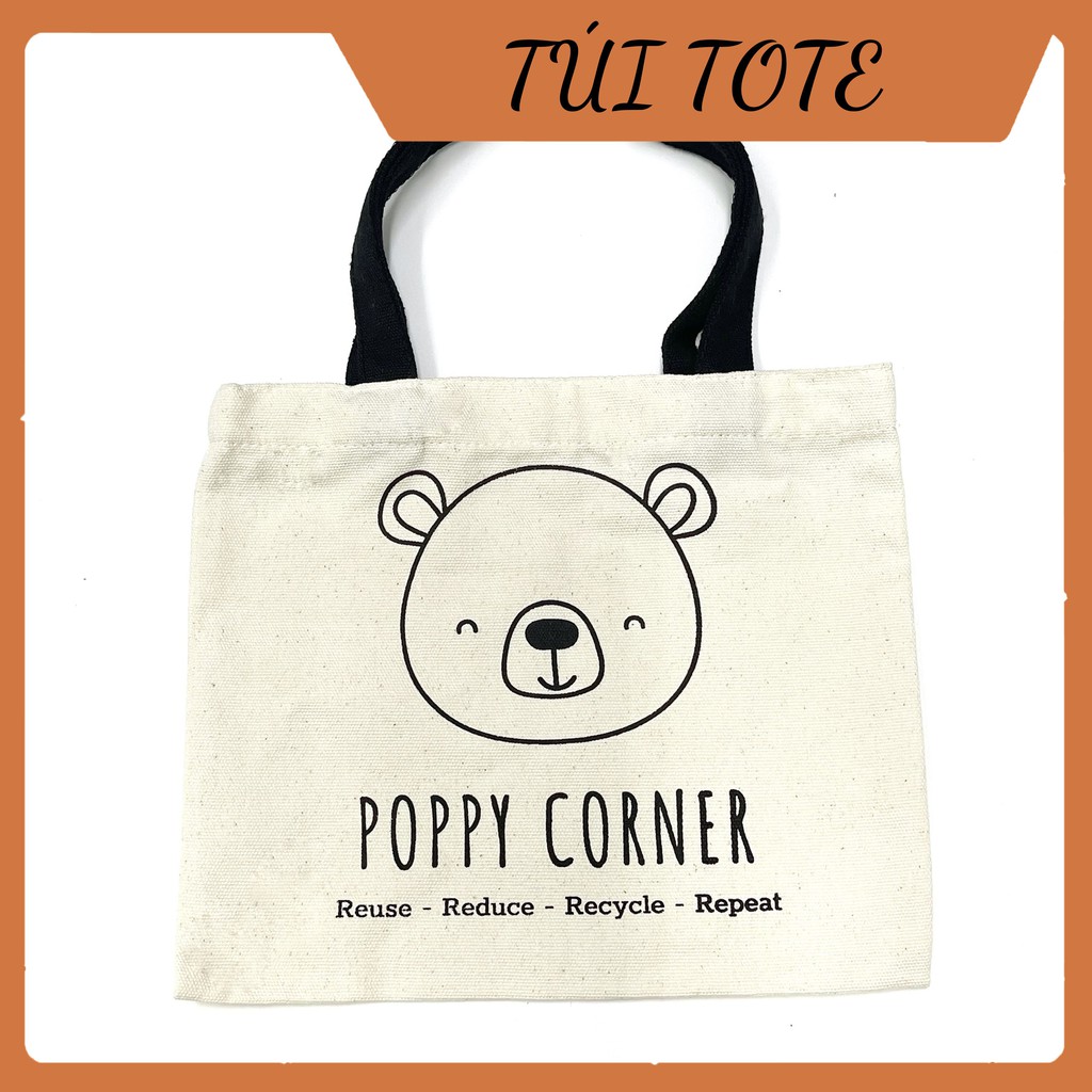 Túi Tote Bag Vải Canvas logo- Poppy Corner