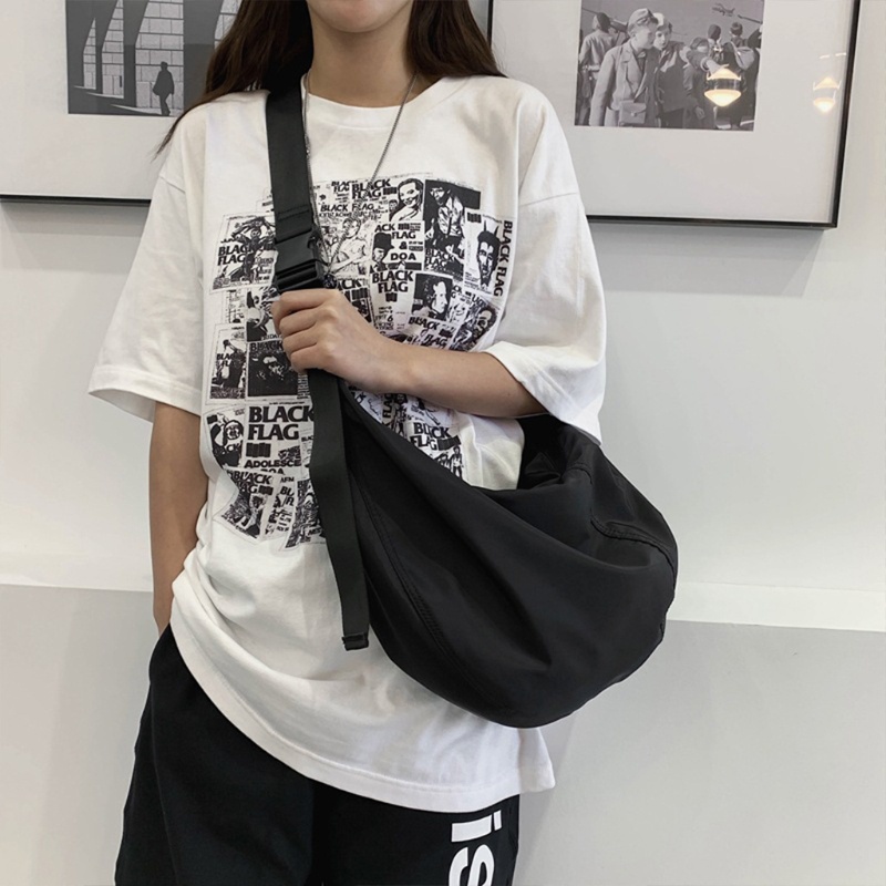 Túi Đeo Chéo Vai Unisex Bằng Nylon Chống Nước Có Dây Điều Chỉnh Được