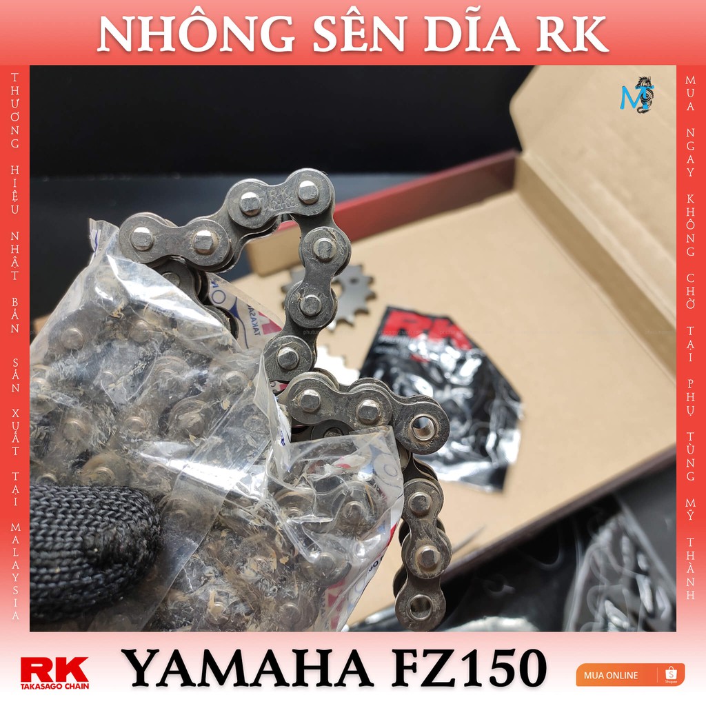 Nhông sên dĩa RK xe  Yamaha Fz150 thương hiệu Nhật Bản