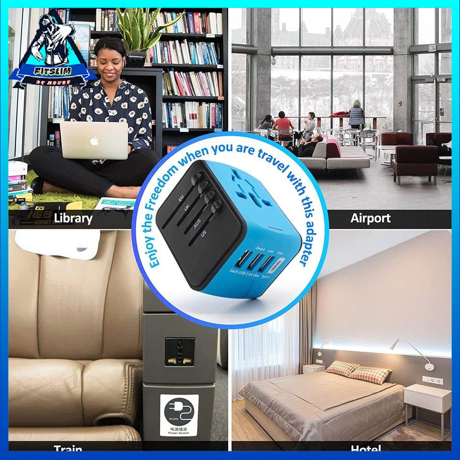Bộ chuyển đổi 4USB 4 phích cắm cho hầu hết các quốc gia Đầu ra 5V Bộ sạc du lịch Bộ chuyển đổi phích cắm [8/11]