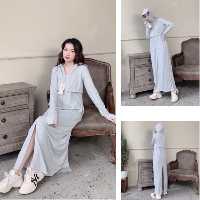 Áo chống nắng dài 2 in1