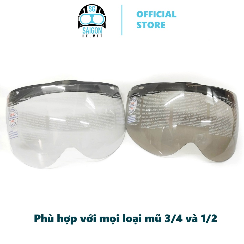 Kính Chắn Gió Mũ Bảo Hiểm SUNDA CA-105 gắn được cho tất cả các mũ ½ và ¾ trên thị trường