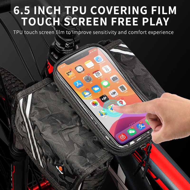 Túi Đựng Điện Thoại 6.5 Inch WEST BIKING Chống Mưa Phản Quang Với Màn Hình Cảm Ứng Dành Cho Xe Đạp