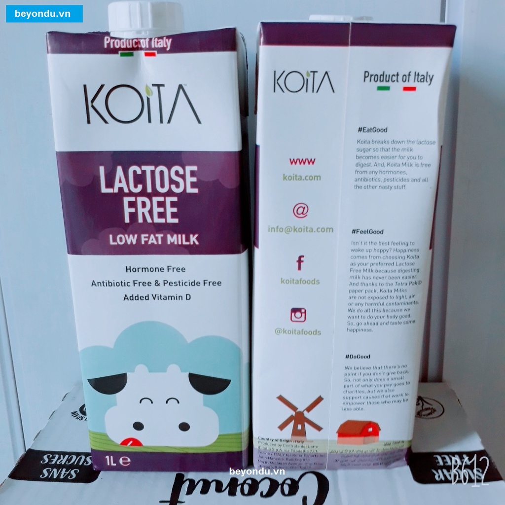 Sữa ít béo không lactose Koita 1L