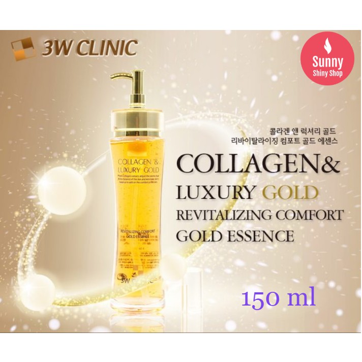 Gel Tinh Chất Vàng Dưỡng Trắng Tái Tạo Da Collagen & Luxury Gold 3W Clinic GTCVANG 150ml