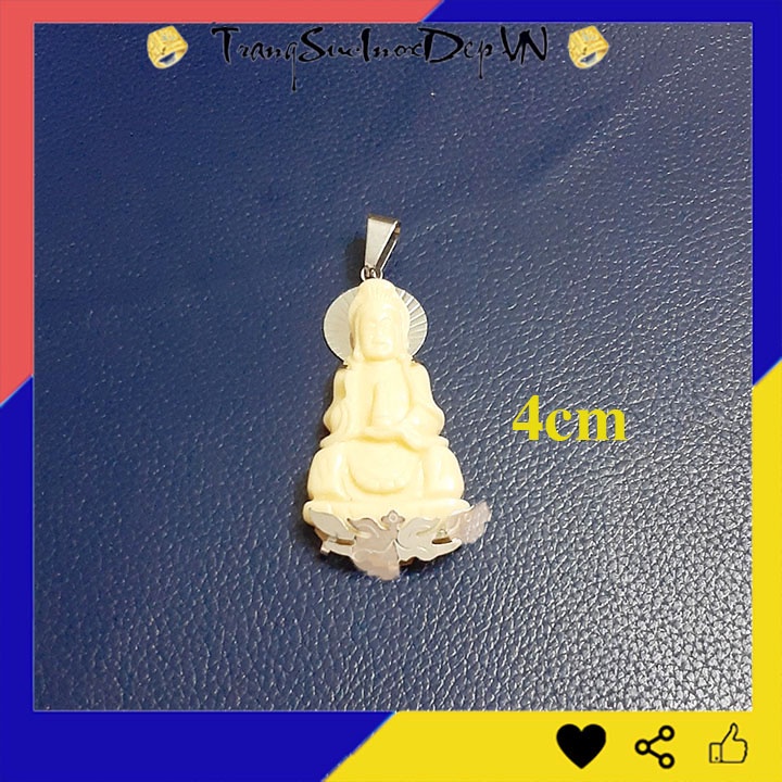 Mặt Dây chuyền Quan Thế Âm Bồ Tát  màu trắng nhiều size dễ chọn đem lại bình an may mắn cho người đeo