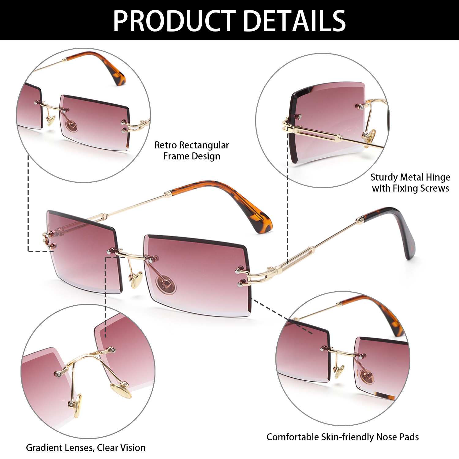 Kính Mát Gọng Kim Loại Chống Tia Uv400 Phong Cách Cổ Điển Cho Nữ | BigBuy360 - bigbuy360.vn