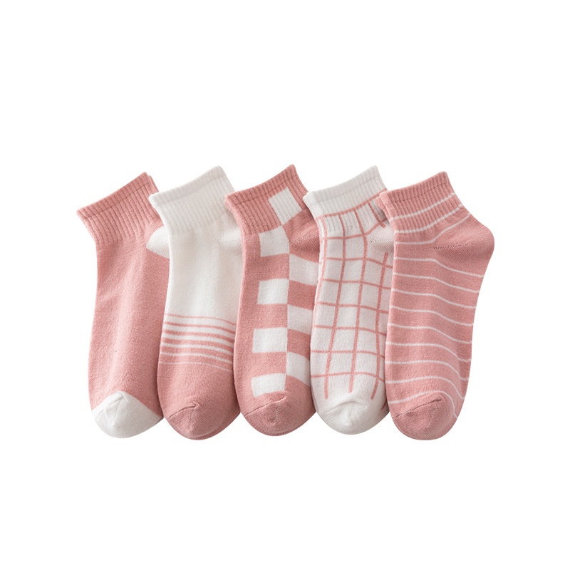 Set 5 đôi tất nữ cổ ngắn phong cách hàng quốc vitage chất cotton mềm mịn thoáng mát covolacotat
