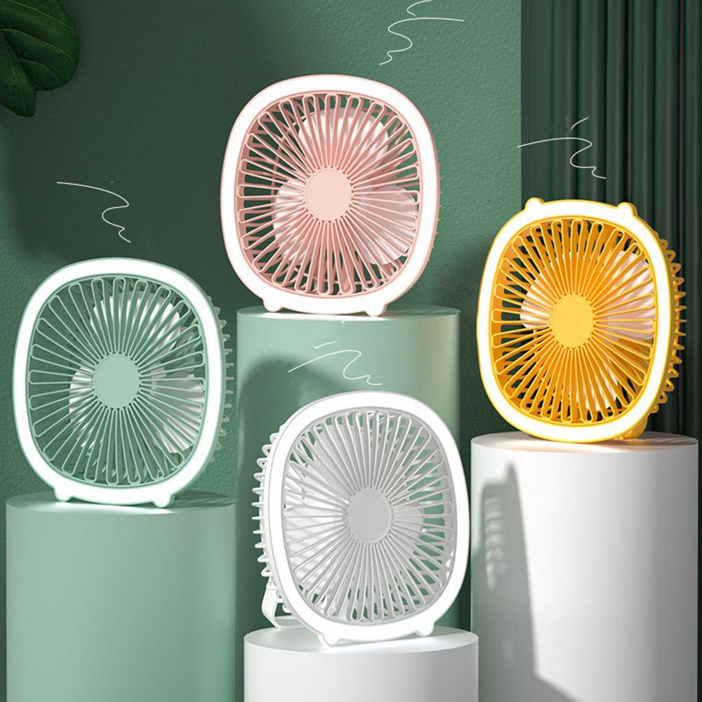 Quạt Để Bàn Tích Hợp Đèn Nhỏ Gọn Tiện Lợi Dành Cho Trẻ Em Và Người Lớn