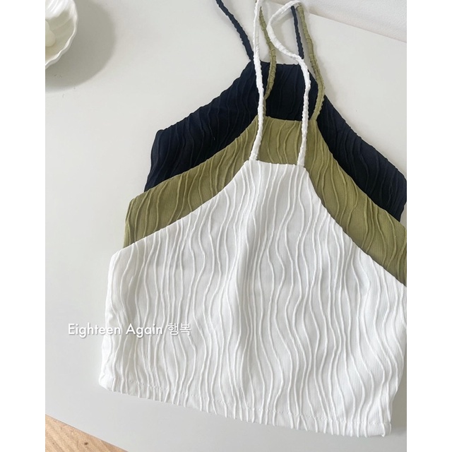 Áo croptop yếm cột dây 2 lớp (Hàng sẵn/ảnh thật/18again) | BigBuy360 - bigbuy360.vn