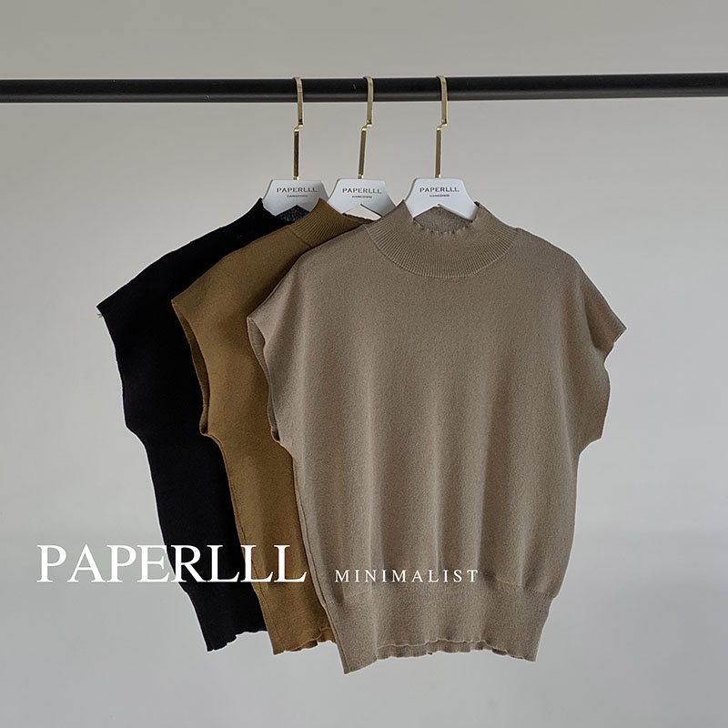 Áo dệt kim QKOOLE cổ cao dáng rộng phong cách Hàn Quốc thời trang cho nữ