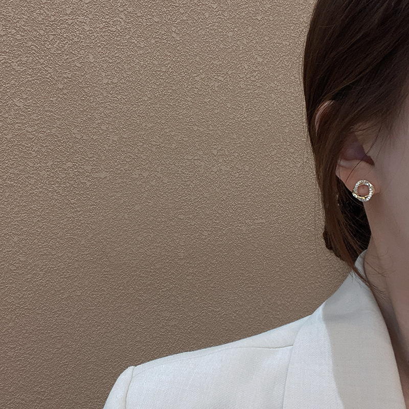 Khuyên tai bạc 925 đính đá thời trang thanh lịch dành cho nữ
