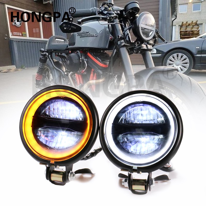Đèn Pha LED 4 inch Phong Cách Vintage Dành Cho Xe Mô Tô Cafe Racer