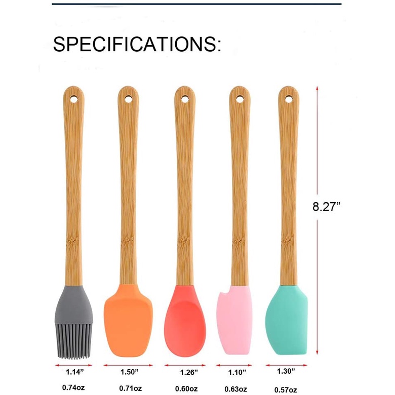 Bộ dụng cụ nấu đồ ăn dặm cho bé 5 chi tiết có thể làm bánh, nướng và trộn