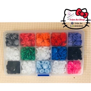 Hộp 150 bộ Cúc bấm nhựa 4 chi tiết ( T5 ) - nhiều màu
