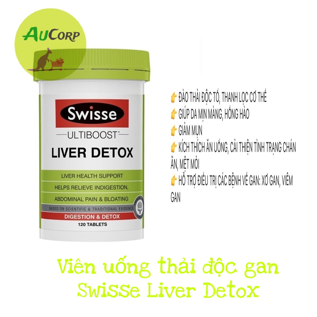 Viên Uống Hỗ Trợ Thải Độc Gan - Swisse Liver Detox - ÚC - 120 viên