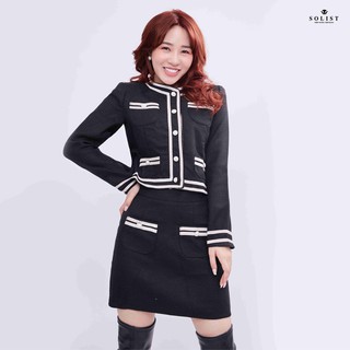 Set trang phục nữ thiết kế cao cấp Crisantemo SOLIST màu đen