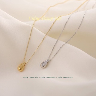 Dây chuyền titan - Vòng cổ nữ mạ vàng 14k hình giọt nước thanh lịch Vườn Trang Sức
